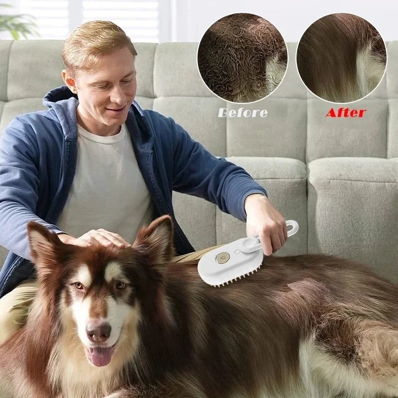 Steam Brush Pet Grooming Pro